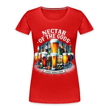 Bier Nectar of the Gods Liebhaber Trinker Party - Frauen Premium Bio T-Shirt - Rot - Vorne - Mia (176cm)