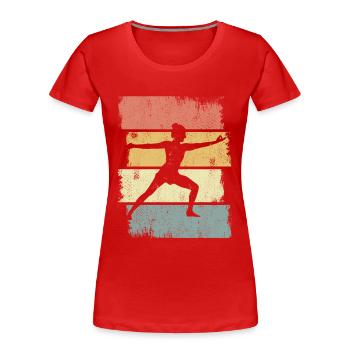 Yogini Sketch - Women's Premium Organic T-Shirt - red - Front - Mia (176cm)