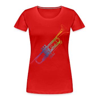 Trumpet - Women's Premium Organic T-Shirt - red - Front - Mia (176cm)