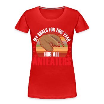 Anteater hugging anteater bear - Women's Premium Organic T-Shirt - red - Front - Mia (176cm)