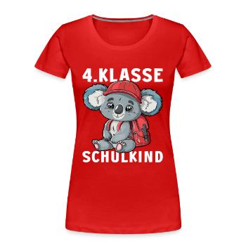 Koala Koalabären Koalabär 4 Klasse Viertklässler - Frauen Premium Bio T-Shirt - Rot - Vorne - Mia (176cm)