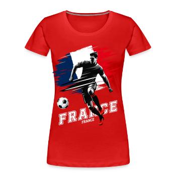 Football France France Flag Joueur - T-shirt bio Premium Femme - rouge - Devant - Mia (176cm)