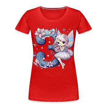3 Jahre Fee Elfe Geburtstag Geschenk - Frauen Premium Bio T-Shirt - Rot - Vorne - Mia (176cm)