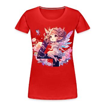 4 Jahre Fee Elfe Geburtstag Geschenk - Frauen Premium Bio T-Shirt - Rot - Vorne - Mia (176cm)