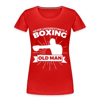 Grand-père boxeur - T-shirt bio Premium Femme - rouge - Devant - Mia (176cm)