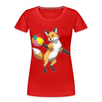 Fuchs Schwimmen Wasserball Sommer - Frauen Premium Bio T-Shirt - Rot - Vorne - Mia (176cm)