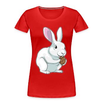 Biscuit lapin - T-shirt bio Premium Femme - rouge - Devant - Mia (176cm)