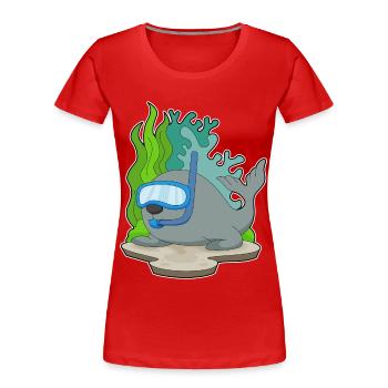 Seal Diver Snorkel Diving - Women's Premium Organic T-Shirt - red - Front - Mia (176cm)