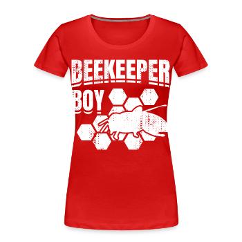 Apiculteur Jeune - T-shirt bio Premium Femme - rouge - Devant - Mia (176cm)