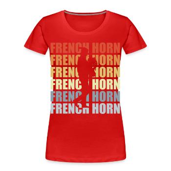 Retro Horn - Women's Premium Organic T-Shirt - red - Front - Mia (176cm)