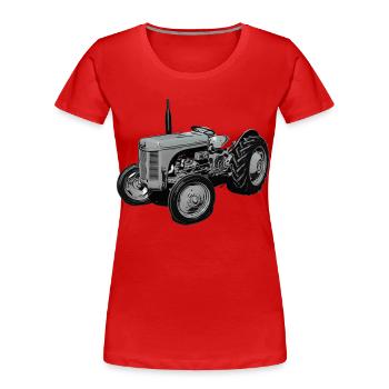 Vieux tracteur Fergie TE20 - T-shirt bio Premium Femme - rouge - Devant - Mia (176cm)