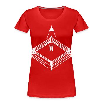 Dessin de ring de boxe - T-shirt bio Premium Femme - rouge - Devant - Mia (176cm)