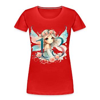 13 Jahre Fee Elfe Geburtstag Geschenk - Frauen Premium Bio T-Shirt - Rot - Vorne - Mia (176cm)