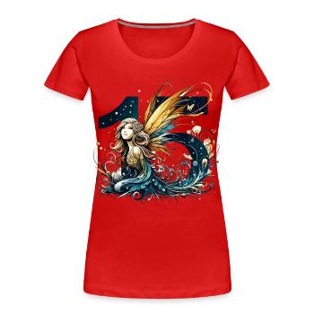 15 Year Old Fairy Elf Cute Birthday Gift - Women's Premium Organic T-Shirt - red - Front - Mia (176cm)