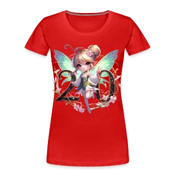 20 Jahre Fee Elfe Design - Frauen Premium Bio T-Shirt - Rot - Vorne - Mia (176cm)