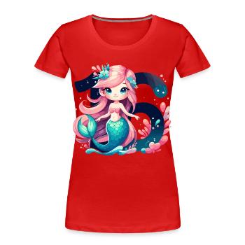 16 ans sirène doux cadeau d’anniversaire - T-shirt bio Premium Femme - rouge - Devant - Mia (176cm)