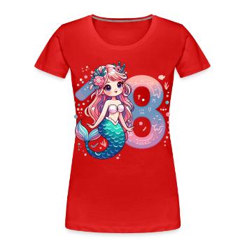 18 ans sirène doux cadeau d’anniversaire - T-shirt bio Premium Femme - rouge - Devant - Mia (176cm)