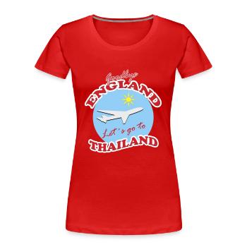 Thailand Travel Farewell Airplane Design - Women's Premium Organic T-Shirt - red - Front - Mia (176cm)