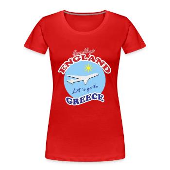 Greece Farewell Airplane Travel Design - Women's Premium Organic T-Shirt - red - Front - Mia (176cm)