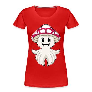 Octopus Mushroom - Women's Premium Organic T-Shirt - red - Front - Mia (176cm)