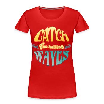Surfing and CatchTheWaves - Women's Premium Organic T-Shirt - red - Front - Mia (176cm)