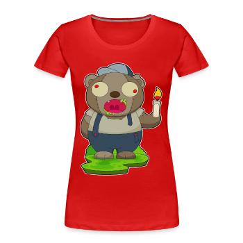 Bär Halloween Zombie - Frauen Premium Bio T-Shirt - Rot - Vorne - Mia (176cm)