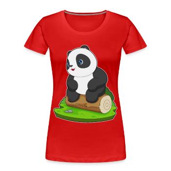 Panda Tree Trunk - Women's Premium Organic T-Shirt - red - Front - Mia (176cm)
