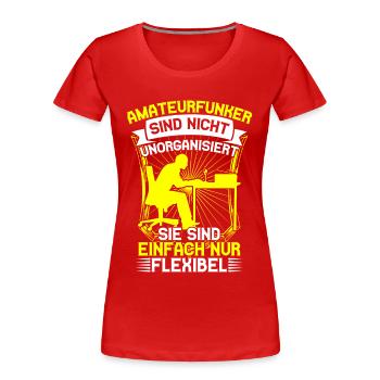Amateur radio operators are flexible radio amateurs - Women's Premium Organic T-Shirt - red - Front - Mia (176cm)