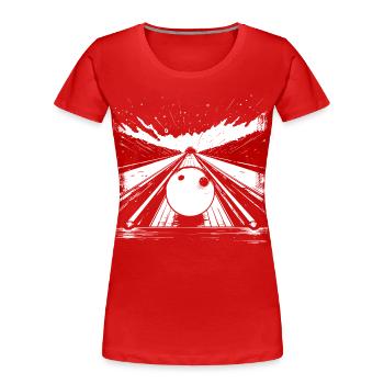 Bowling - Frauen Premium Bio T-Shirt - Rot - Vorne - Mia (176cm)