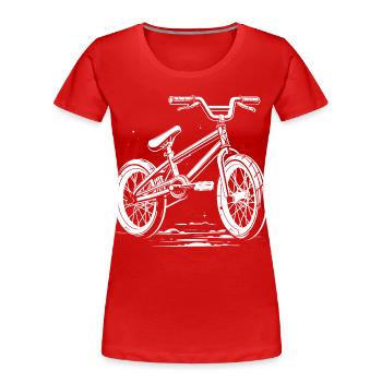 Dessin de vélo BMX - T-shirt bio Premium Femme - rouge - Devant - Mia (176cm)