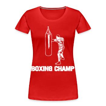 Champion de boxe - T-shirt bio Premium Femme - rouge - Devant - Mia (176cm)