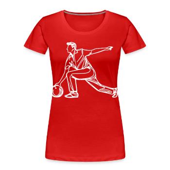 Bowler Skizze - Frauen Premium Bio T-Shirt - Rot - Vorne - Mia (176cm)