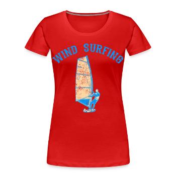 Windsurfers - Women's Premium Organic T-Shirt - red - Front - Mia (176cm)