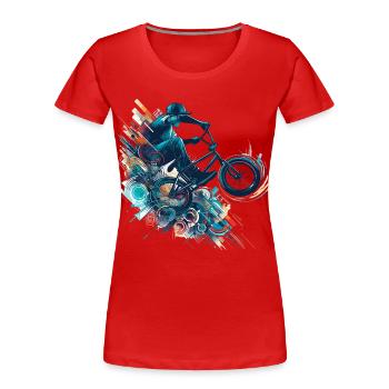 BMX Bike Bike Trick Bunny Hop Gift - Women's Premium Organic T-Shirt - red - Front - Mia (176cm)