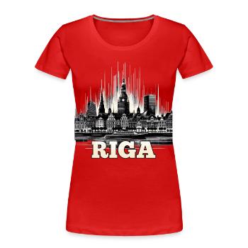 Riga Capital Latvia Baltic States Gift - Women's Premium Organic T-Shirt - red - Front - Mia (176cm)