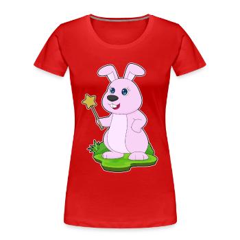 Bunny Wizard Wand - Women's Premium Organic T-Shirt - red - Front - Mia (176cm)
