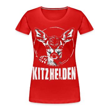 Kitzhelden Rehkitz im Kreis - Frauen Premium Bio T-Shirt - Rot - Vorne - Mia (176cm)