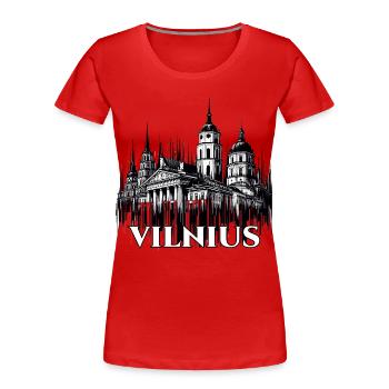 Vilnius Capital Lithuania Baltic Gift - Women's Premium Organic T-Shirt - red - Front - Mia (176cm)