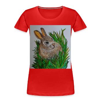 EG Bunny I Animal I Easter I Gift Idea I Holiday - Women's Premium Organic T-Shirt - red - Front - Mia (176cm)