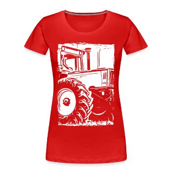 Empreinte du tracteur MB-trac - T-shirt bio Premium Femme - rouge - Devant - Mia (176cm)
