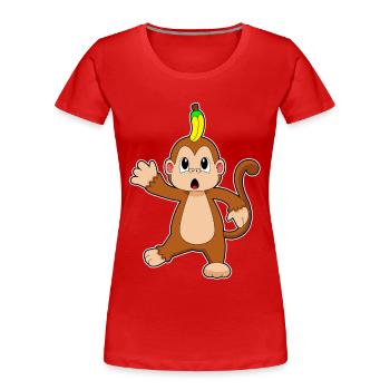 Affe Banane  - Frauen Premium Bio T-Shirt - Rot - Vorne - Mia (176cm)