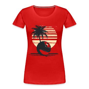 Croquis de bowling - T-shirt bio Premium Femme - rouge - Devant - Mia (176cm)