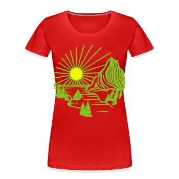 Paysage de vacances (vert) - T-shirt bio Premium Femme - rouge - Devant - Mia (176cm)