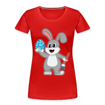 Coloriage de Pâques de Bunny - T-shirt bio Premium Femme - rouge - Devant - Mia (176cm)