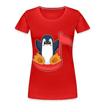 Note musicale du Pingouin - T-shirt bio Premium Femme - rouge - Devant - Mia (176cm)