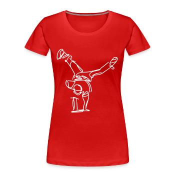 Dessin de Breakdancer - T-shirt bio Premium Femme - rouge - Devant - Mia (176cm)