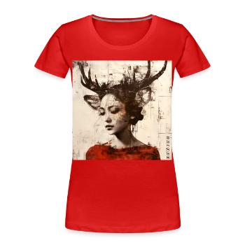 Day-Dream - Frauen Premium Bio T-Shirt - Rot - Vorne - Mia (176cm)