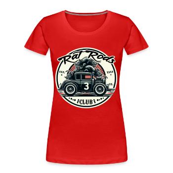 Chemise Ratsking Ratlook – Style rustique personnalisé - T-shirt bio Premium Femme - rouge - Devant - Mia (176cm)