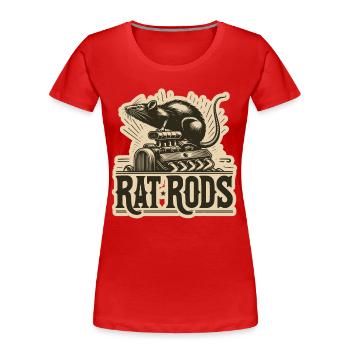 Chemise Ratsking Ratlook – Style rustique personnalisé - T-shirt bio Premium Femme - rouge - Devant - Mia (176cm)