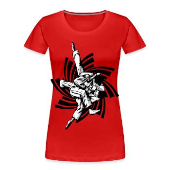 Judo-Griff - Frauen Premium Bio T-Shirt - Rot - Vorne - Mia (176cm)